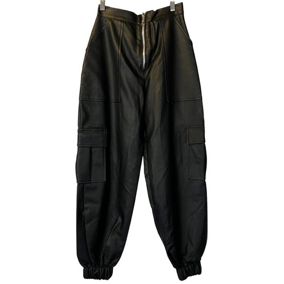 The Ragged Priest Pants - The Ragged Priest Womens Faux Leather Cargo Barrel Pants XS Goth Grunge Witchy